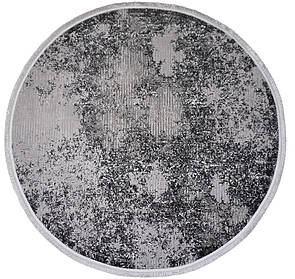 Сучасний круглий сірий килим LEVADO 03916A L. GREY-D. GREY