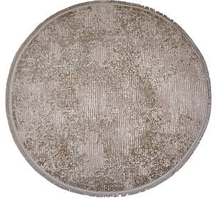 Сучасний круглий килим у бежевому кольорі LEVADO 03916A VISONE-IVORY