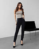 Штани жіночі скіні класика завужені 50 чорні, фото 2