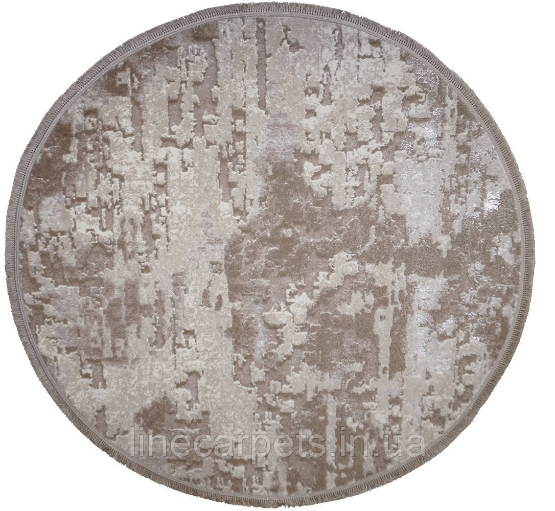 Сучасний круглий килим LEVADO 03889A L.BEIGE/WHITE