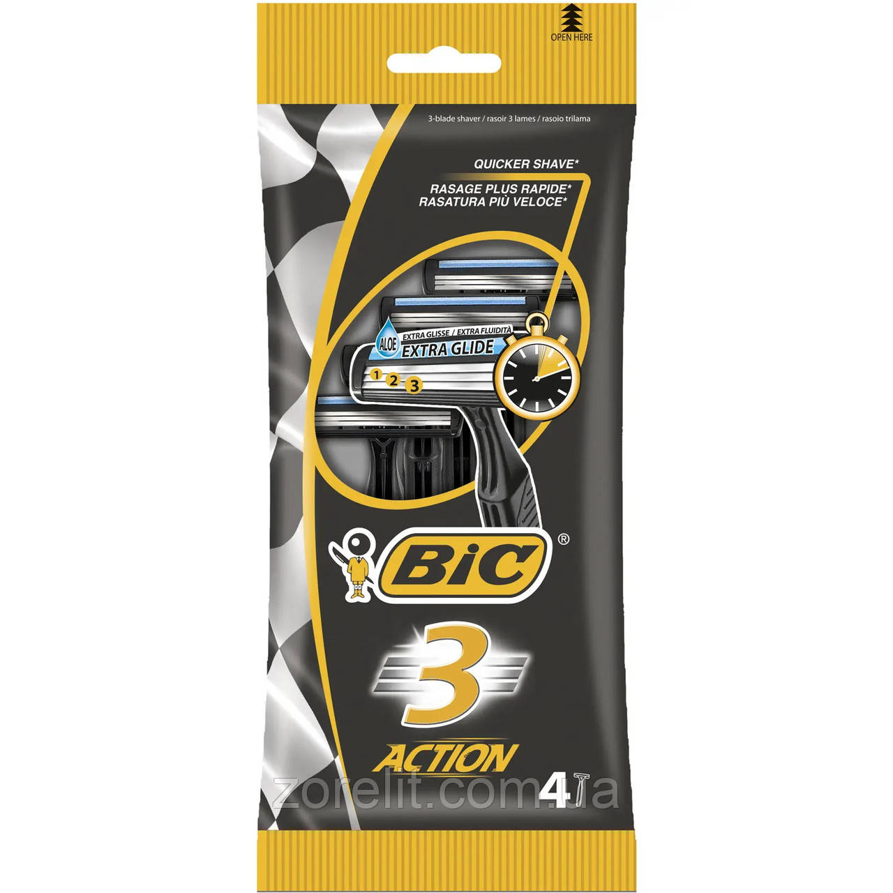 Станок для гоління BIC 3 Action, 4 шт/уп, фото 1