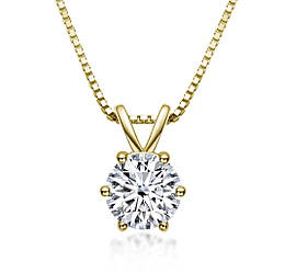 Срібна підвіска з муасанітом 5 мм Сертифікат