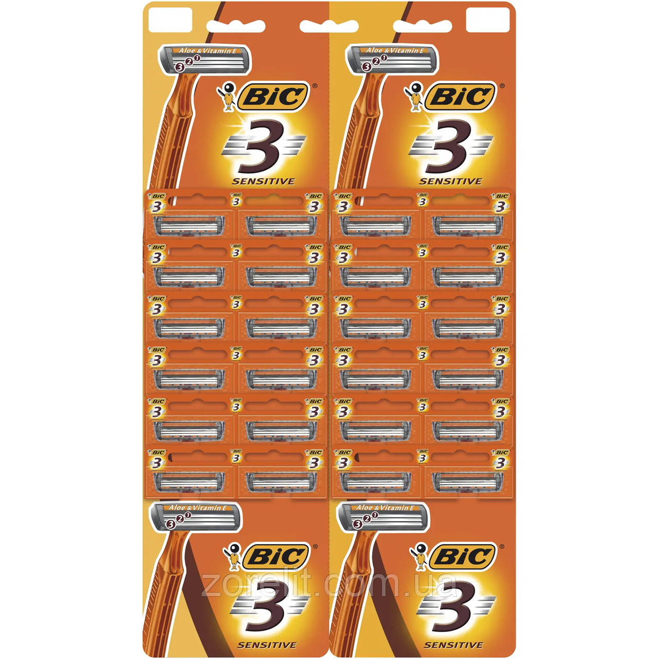 Станок для гоління Bic 3 Sensitive на мапі 24 шт.