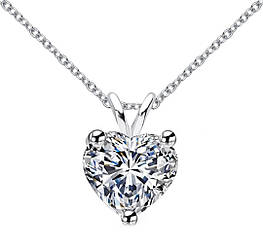 Срібна підвіска з муасанітом 6.5 мм Сертифікат