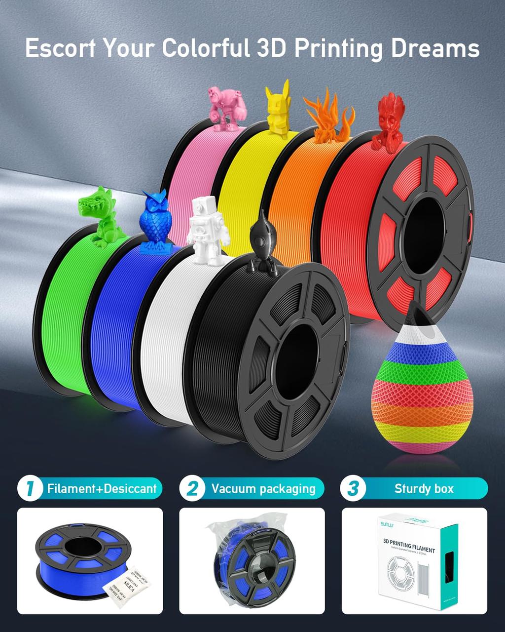 Filament for 3D-print SUNLU PETG 1.75mm 1kg 6