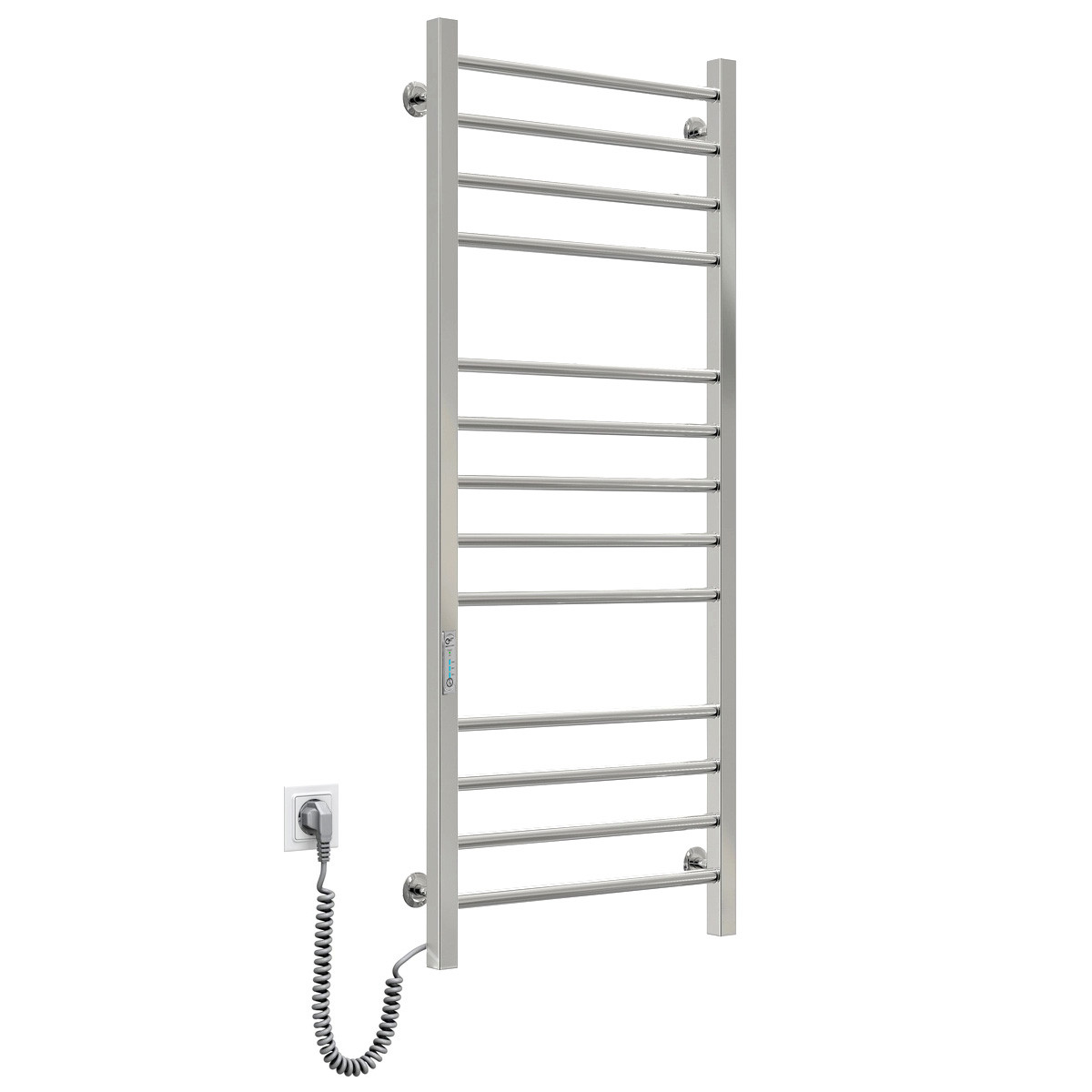 Рушникосушка електрична Flyme EF Quadro L (терморегулятор, таймер) ліве підключення, фото 1