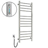 Рушникосушка електрична Flyme EF Quadro L (терморегулятор, таймер) ліве підключення, фото 2