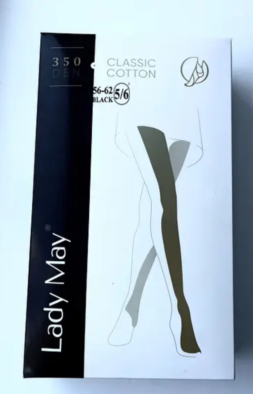 Теплі жіночі котонові колготи 350 ден Lady May розміри 2,3,4,5/6