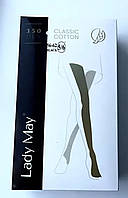 Теплі жіночі котонові колготи 350 ден Lady May розміри 2,3,4,5/6