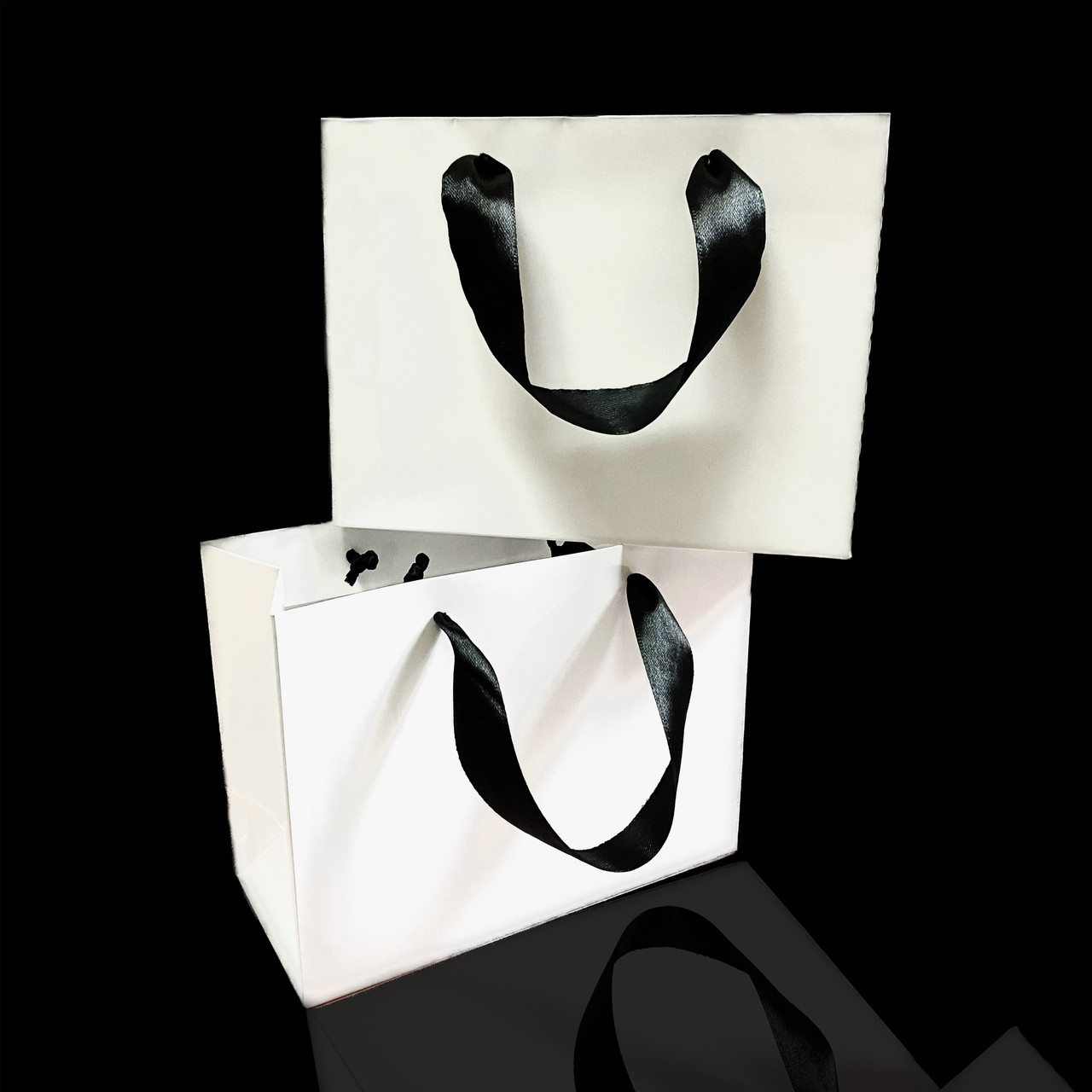 *25 шт* ОПТ Подарунковий пакет Білий з атласними ручками 240х200х90 мм, фото 1