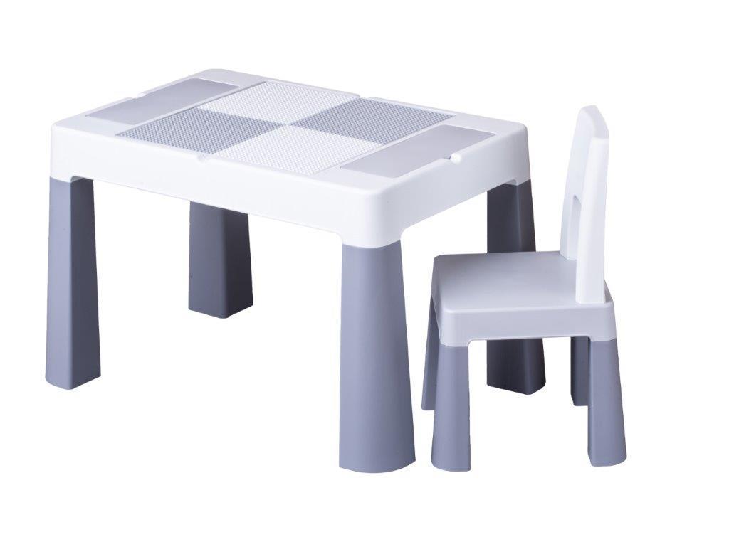 Комплект дитячих меблів стіл і стілець Tega Baby Multifun Grey-White