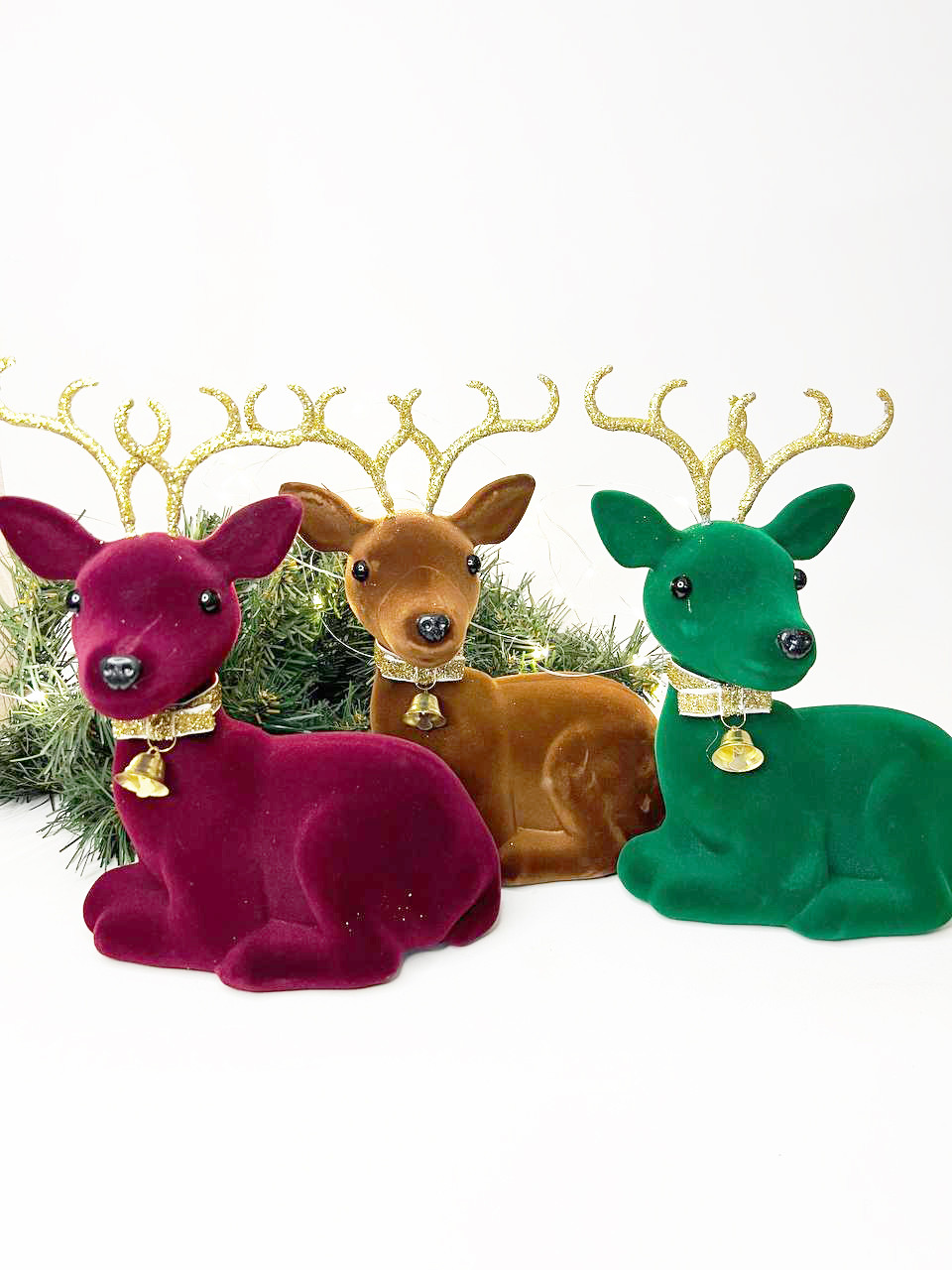 Новорічна Фігура "Олень" Оксамит 35см