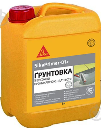 Універсальна акрилова грунтовка СикаПраймер -01 / SikaPrimer -01 (уп. 5 л), фото 1