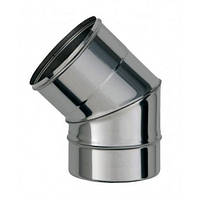 Коліно 45° ø100мм нерж. мм сталь AISI 304 димохідне неутеплене Версія-Люкс