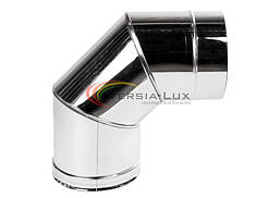 Коліно 90° ø100мм нерж. 0,5мм сталь AISI 304 димохідне неутеплене Версія-Люкс