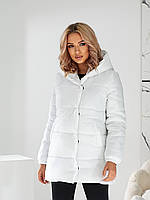 Куртка білий жіноча зимова з капюшоном  (модель1005) колір білий