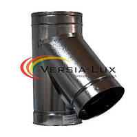 Трійник 45° ø100/160мм нерж./оцинк 0,8мм сталь AISI 304 димохідний сендвіч Версія-Люкс