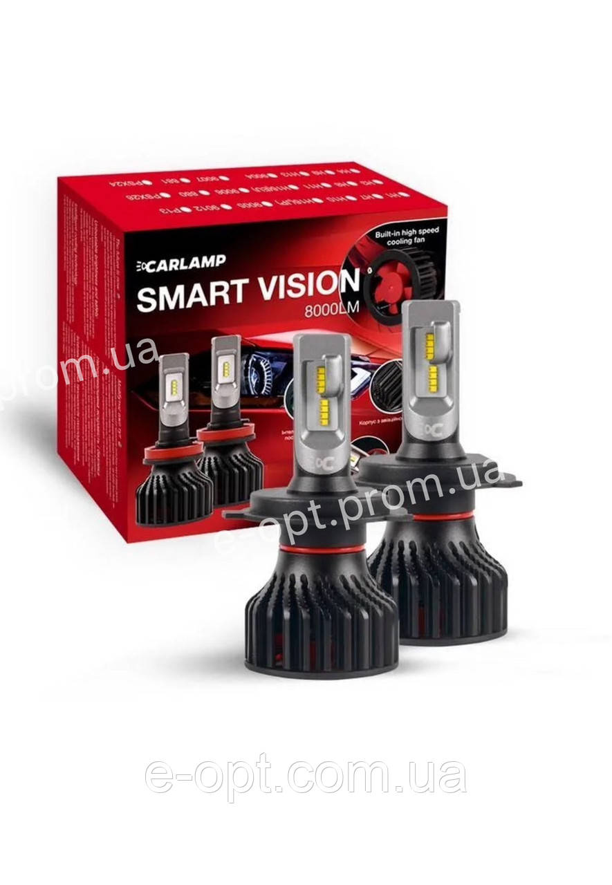 Світлодіодні автолампи H4 CARLAMP Smart Vision Led для авто 8000 Lm 6500 K