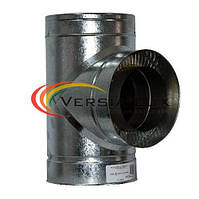 Трійник 87° ø100/160мм нерж./оцинк 0,8мм сталь AISI 304 димохідний сендвіч Версія-Люкс