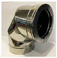 Коліно 90° ø100/160мм нерж./нерж 1мм сталь AISI 304 димохідне сендвіч Версія-Люкс