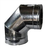 Коліно 90° ø100/160мм нерж./оцинк 1мм сталь AISI 304 димохідне сендвіч Версія-Люкс