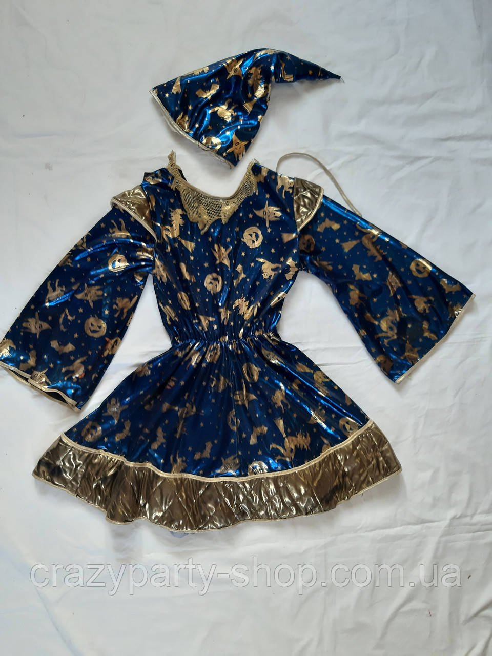 Карнавальний костюм Відьмочка синє зріст128 см б/у, фото 1