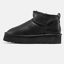 Зимові черевики UGG Classic Ultra Mini Platform Boot Black Leather - 1141510-BLLE, фото 3