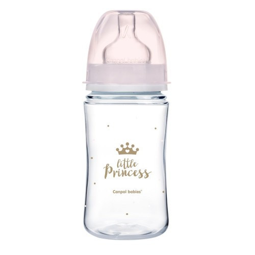 Пляшка антиколікова з широким отвором 240 мл PP Easystart Royal baby рожева Canpol babies 35/234_pin, фото 1