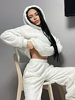 Піжама жіноча тепла затишна, домашній костюм турецька двостороння махра (42-46) (48-50)