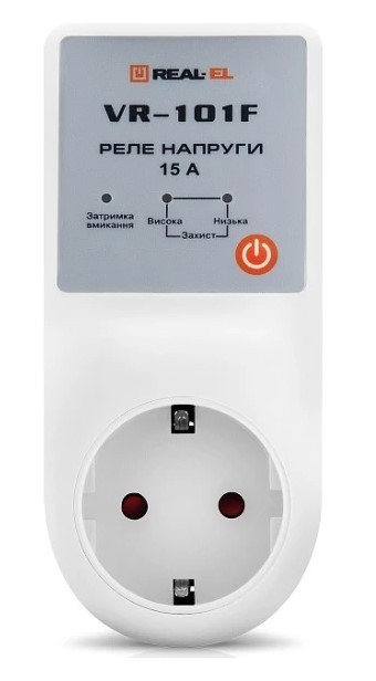 Реле напруги Real-EL VR-101F White
