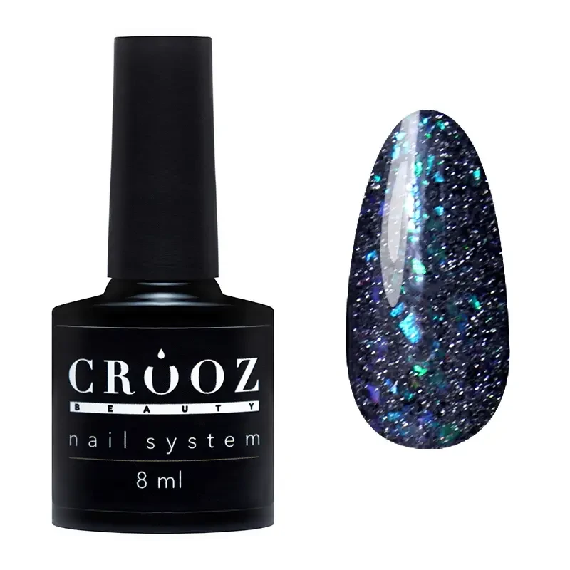 Crooz Світловідбиваючий топ опаловий Crystal Silver Top для нігтів, 8 мл
