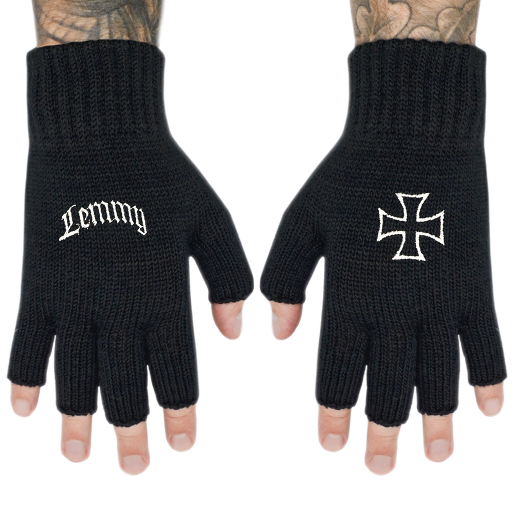 Рукавички без пальців LEMMY - LOGO & IRON CROSS (gol-014)
