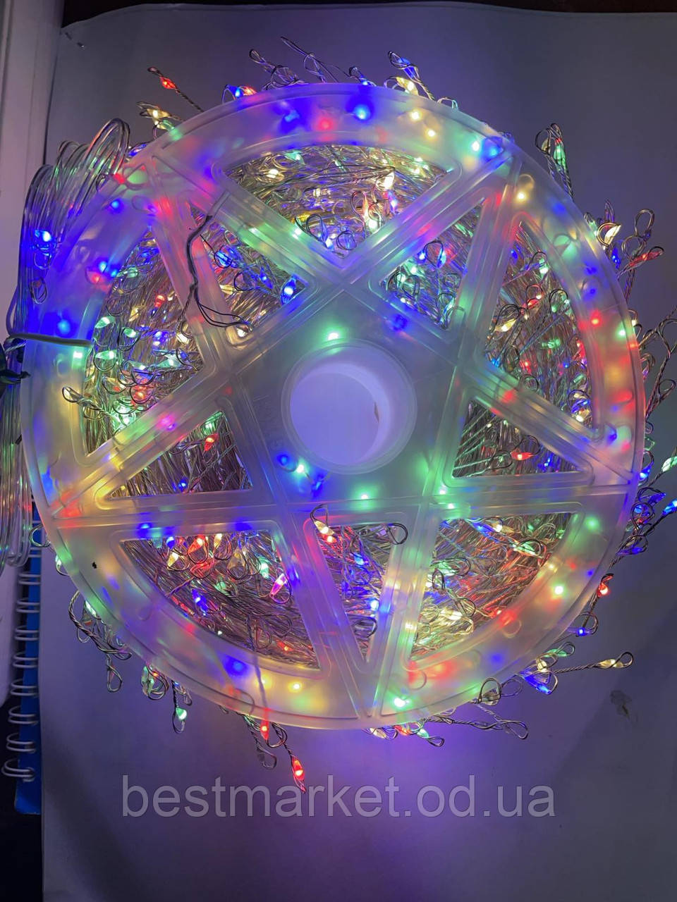 Світлодіодна вулична-кімнатна/гірлянда-Мішура 50 метрів/ з режимами 1500 ляль/Різнобарвний-Мульти