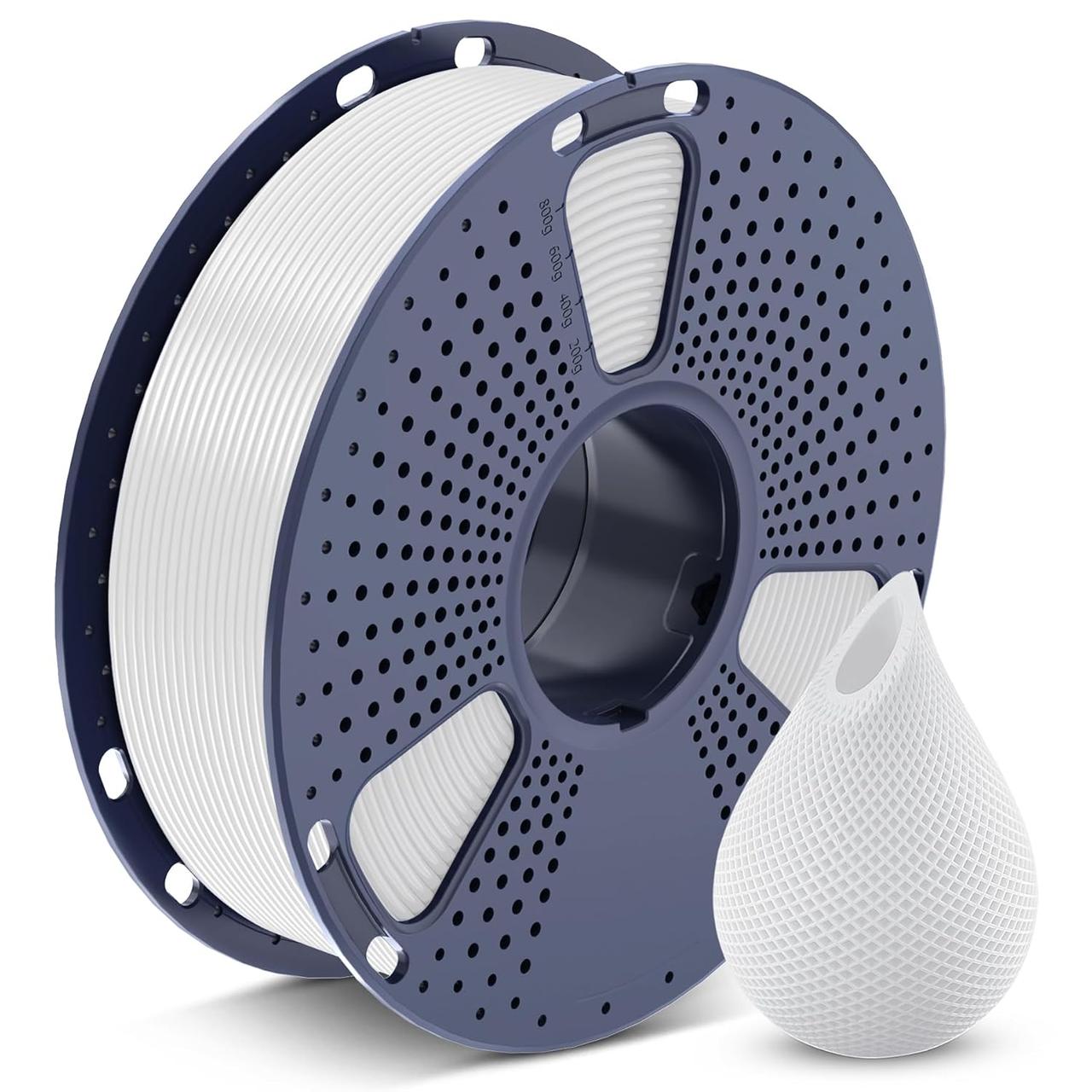 Пластик/філамент для 3D-друку SUNLU PETG White (09540614E), Reusable Spool, 1.75mm, 1kg, 230-260°C / Білий