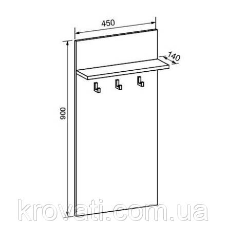 Вішалка "Брайт" 450 х140х 900 h Майстер Форм . Німфея альба, фото 2