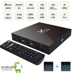 Смарт ТБ-приставка X96 2 ГБ 16 ГБ S905X Amlogic Quad Core Android 6.0 TV Box WI-FI HDMI 2.0 A 4 К