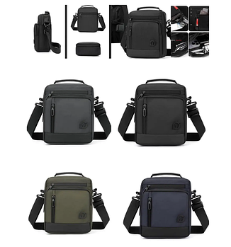 Чоловіча сумка нейлона 25*20 см через плече на блискавці з кишенею в різних варіантах Kay