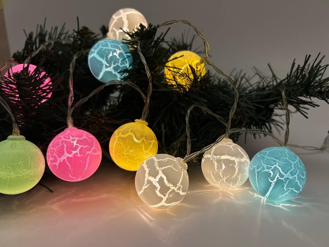 Новорічний ліхтарик гірлянда 120 см 10шарів 4 см 60-7