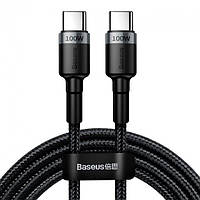 Оригінал! Кабель BASEUS CATKLF-ALG1 Сafule PD2.0 USB Type-З - USB Type-З 2м, 100W, 5A, чорно-сірий - Вища Якість!