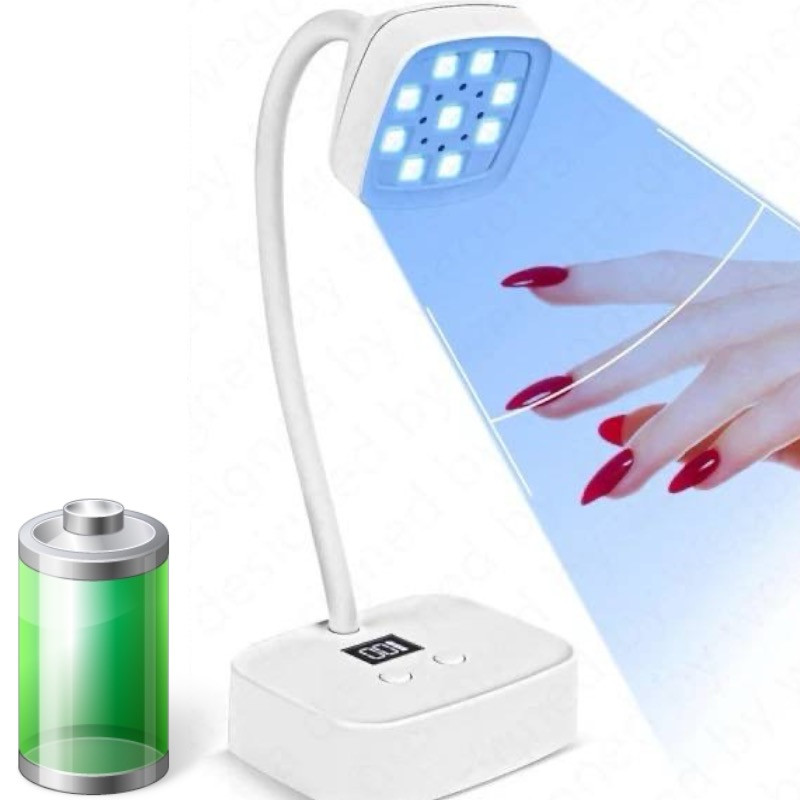 Лампа Led 6 ( 27 Вт.) на акумуляторі 1500mAh (USB) для прихвату верхніх форм та гелевих типс (з гнучкою ніжкою)