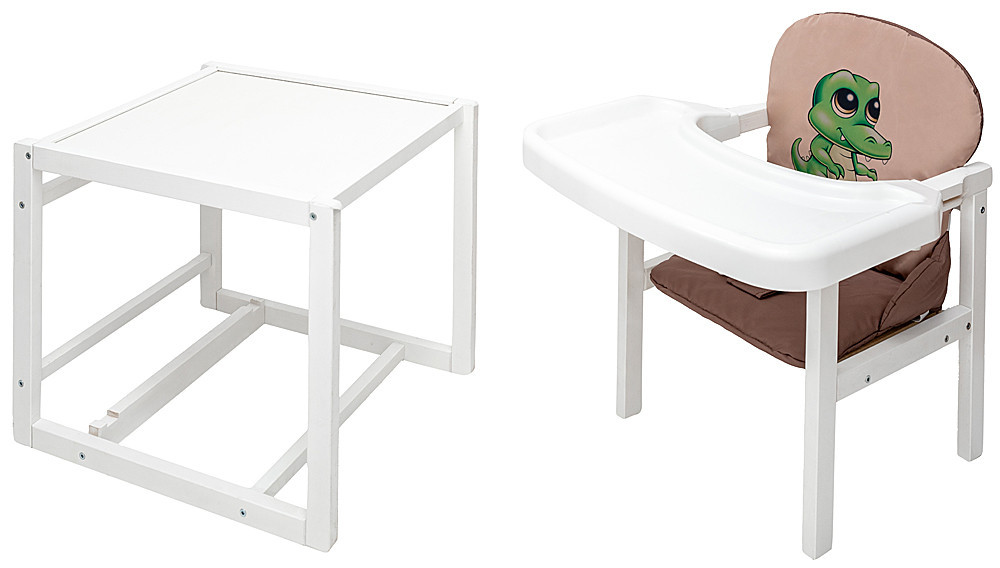 Стільчик-трансформер Babyroom Пеппі-240 білий капучино / шоколад (крокодил), фото 1