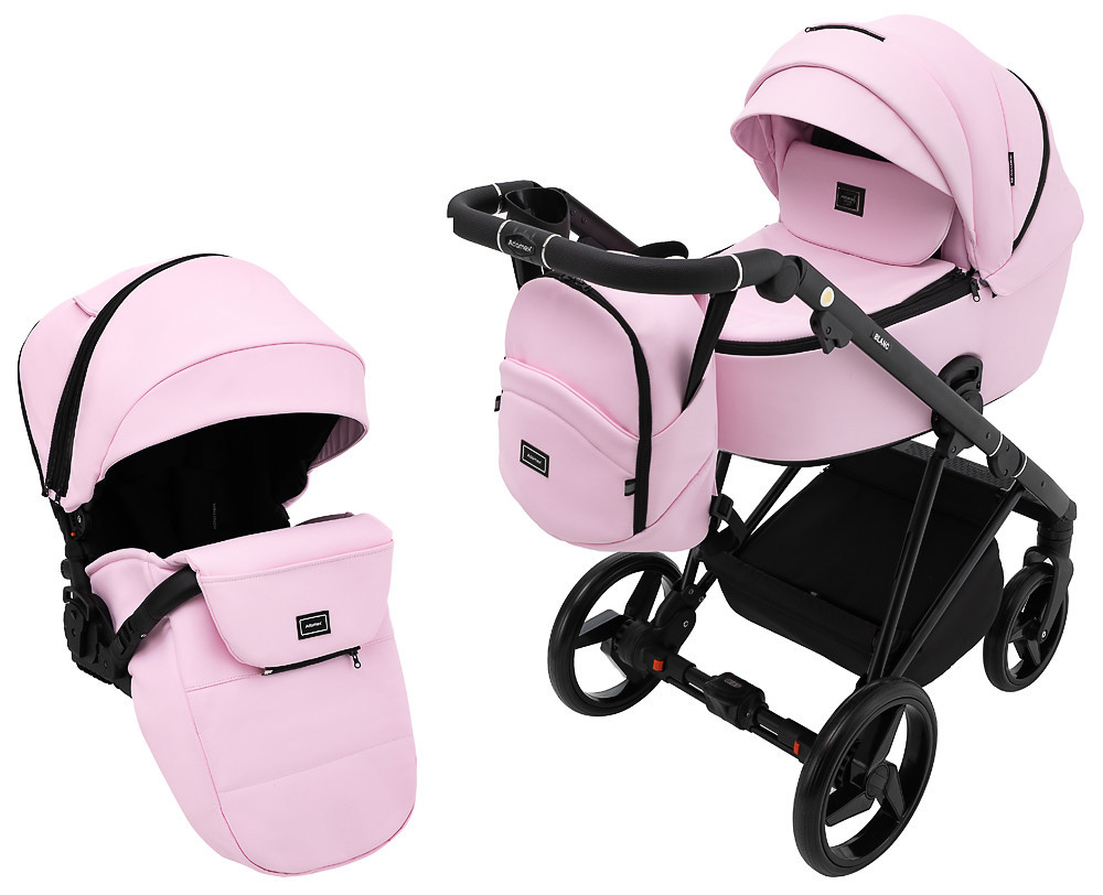 Коляска 2 в 1 Adamex Blanc Eco SA-16 рожевий