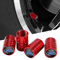 Ковпачки на ніпель з логотипом Ford Alitek Long Red Форд (4 шт.)
