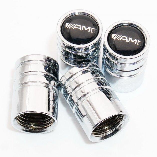 Ковпачки на ніпель для Mercedes AMG Alitek Long Silver Мерседес АМГ, 4 шт.