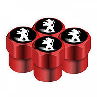 Захисні ковпачки на ніпель для Пежо Alitek Short Red Peugeot (4 шт.)