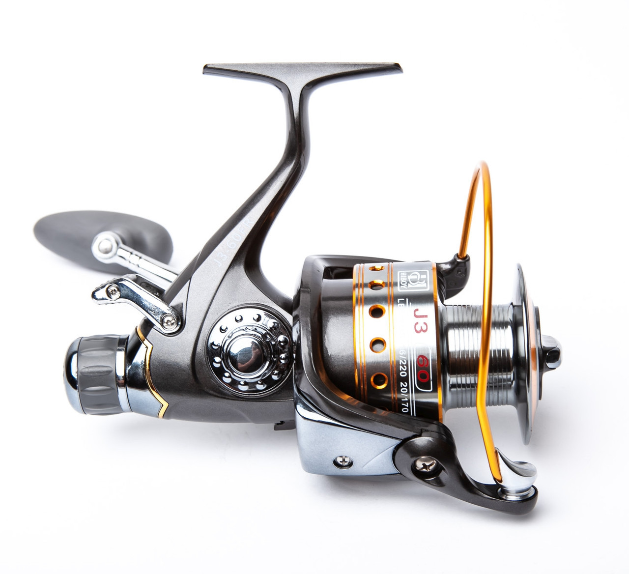 Котушка HIBOY J3 6000FR, 9 підшипників, коропова з алюмінієвою шпулею і бейтранером