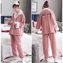 Тепла жіноча піжама з Штучненого Меха Розміри: M,L,XL,2XL (29022)