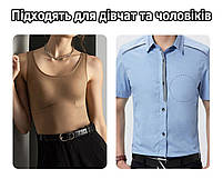 Багаторазові силіконові наклейки на груди бежеві 1 пара (2шт). Коригувальні наклейки тілесні на соски, фото 8