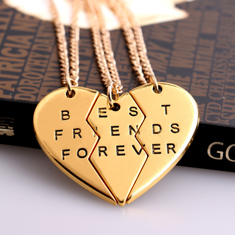 Кулон дружби для трьох подруг Best Friends Forever. Потрійна підвіска на подарунок. Подарунки для трьох, фото 1