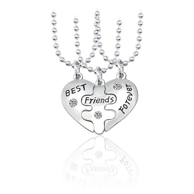 Потрійні кулони Best Friends Forever. Оригінальний подарунок для подружок. Красиві кулони для подружок, фото 1